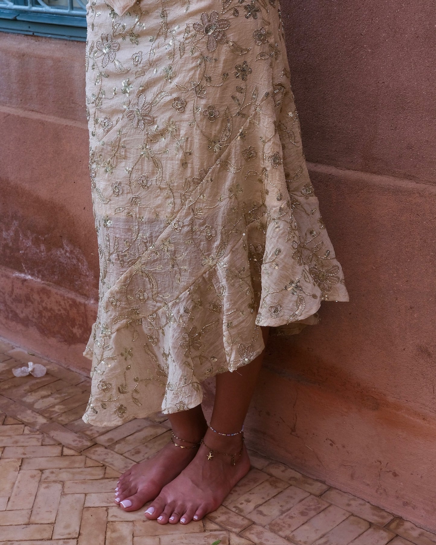 Waterfall skirt in 'Sahara'