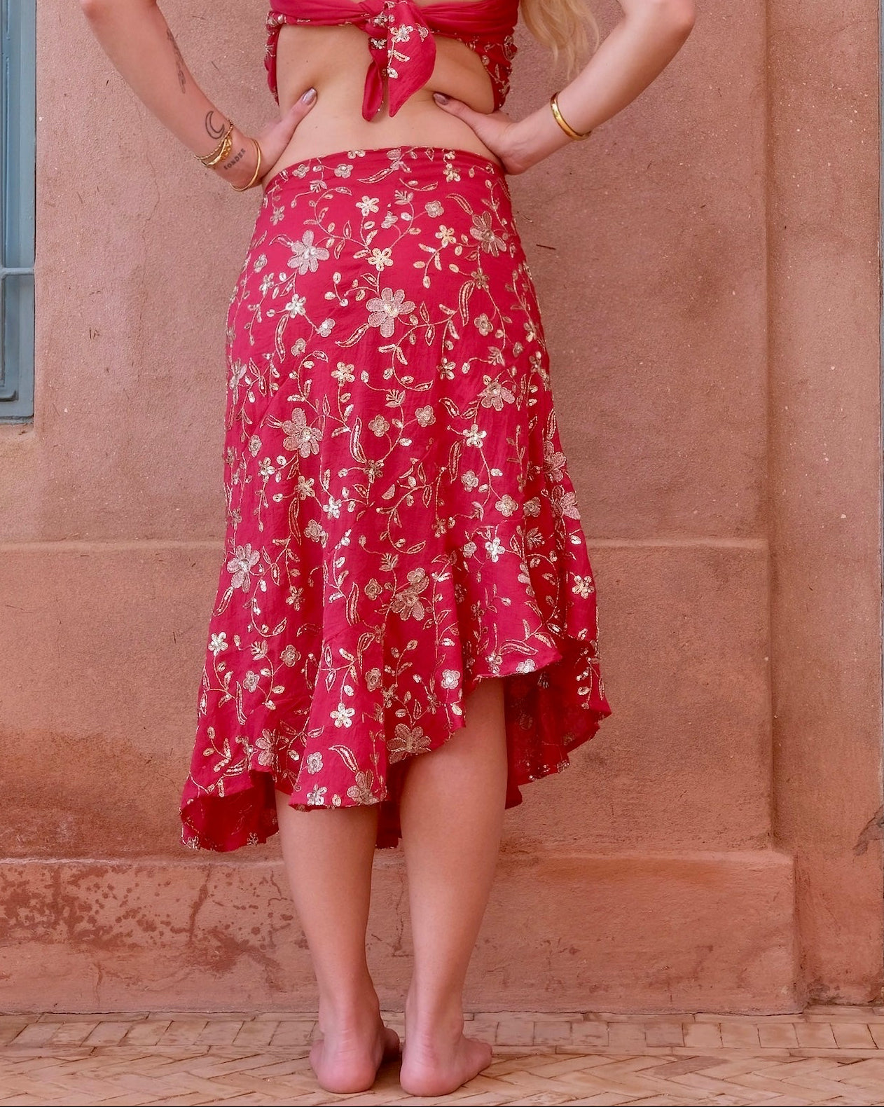 Waterfall skirt in 'Crush'