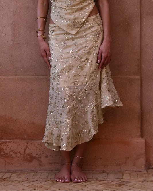 Waterfall skirt in 'Sahara'