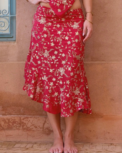 Waterfall skirt in 'Crush'