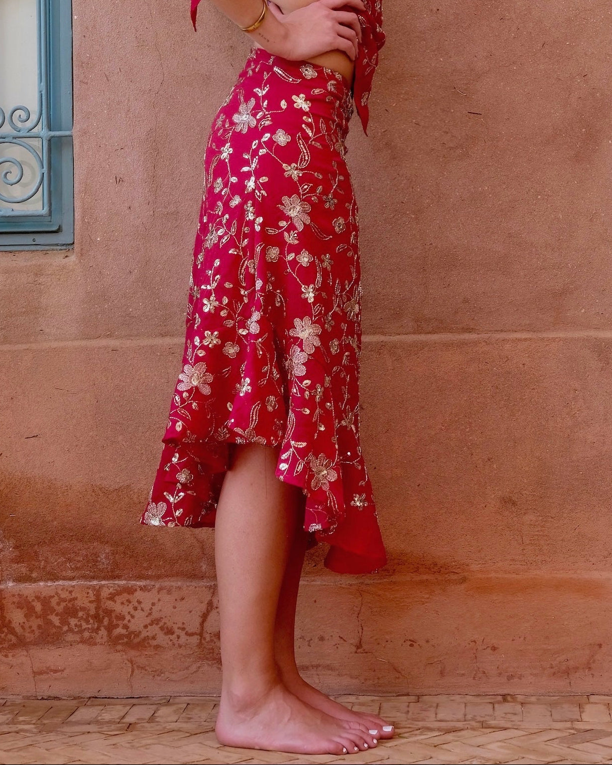 Waterfall skirt in 'Crush'