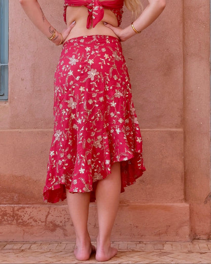 Waterfall skirt in 'Crush'