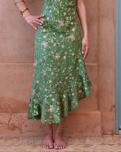 Waterfall skirt in 'Bottega'