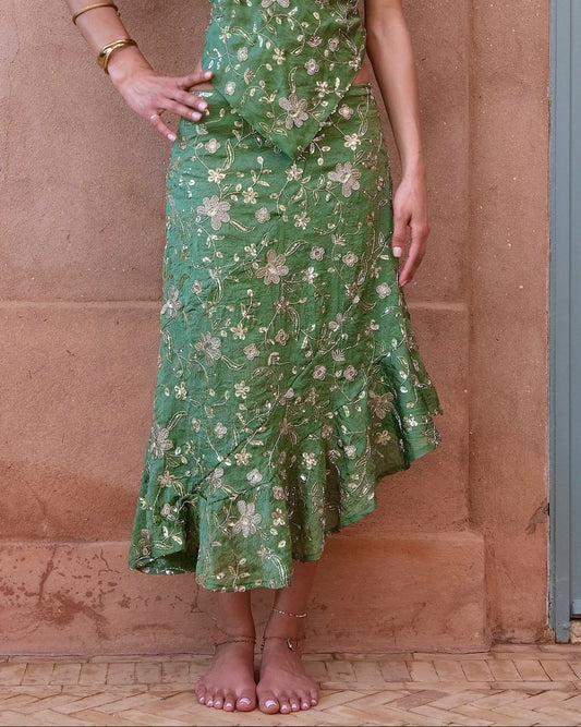 Waterfall skirt in 'Bottega'